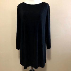 George 3-Quarter Sleeve Black Top (L)